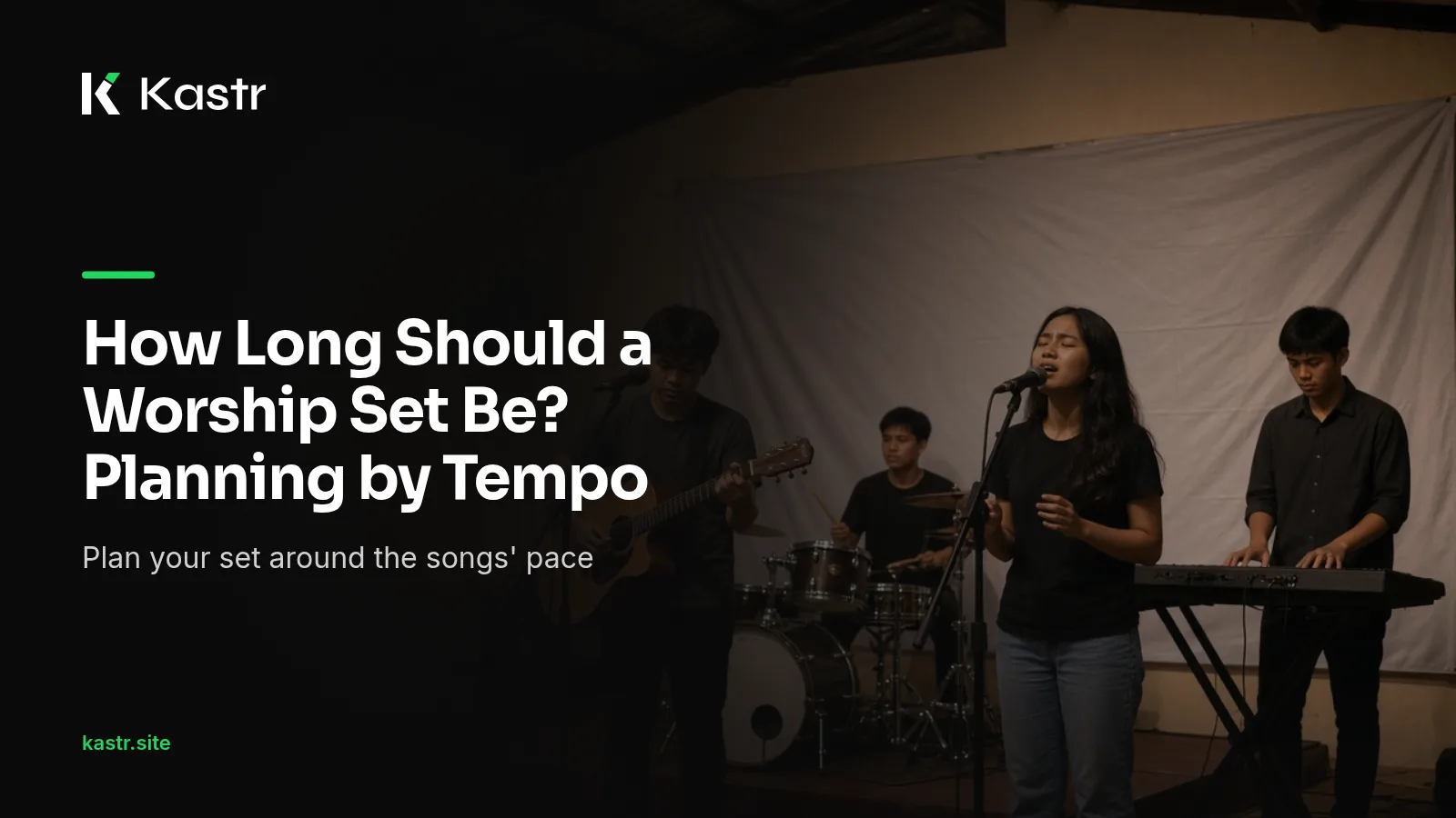 A worship team on stage during a Sunday worship set in a Filipino church